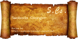 Swoboda Csongor névjegykártya